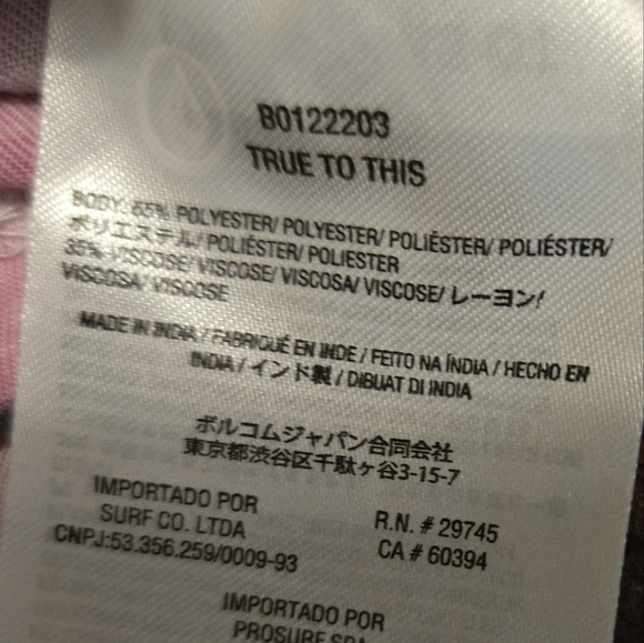 Volcom Tiedoll Wave Shirt In Pink And Grey Tie Dye Size 8 (M) - Picture 6 of 10